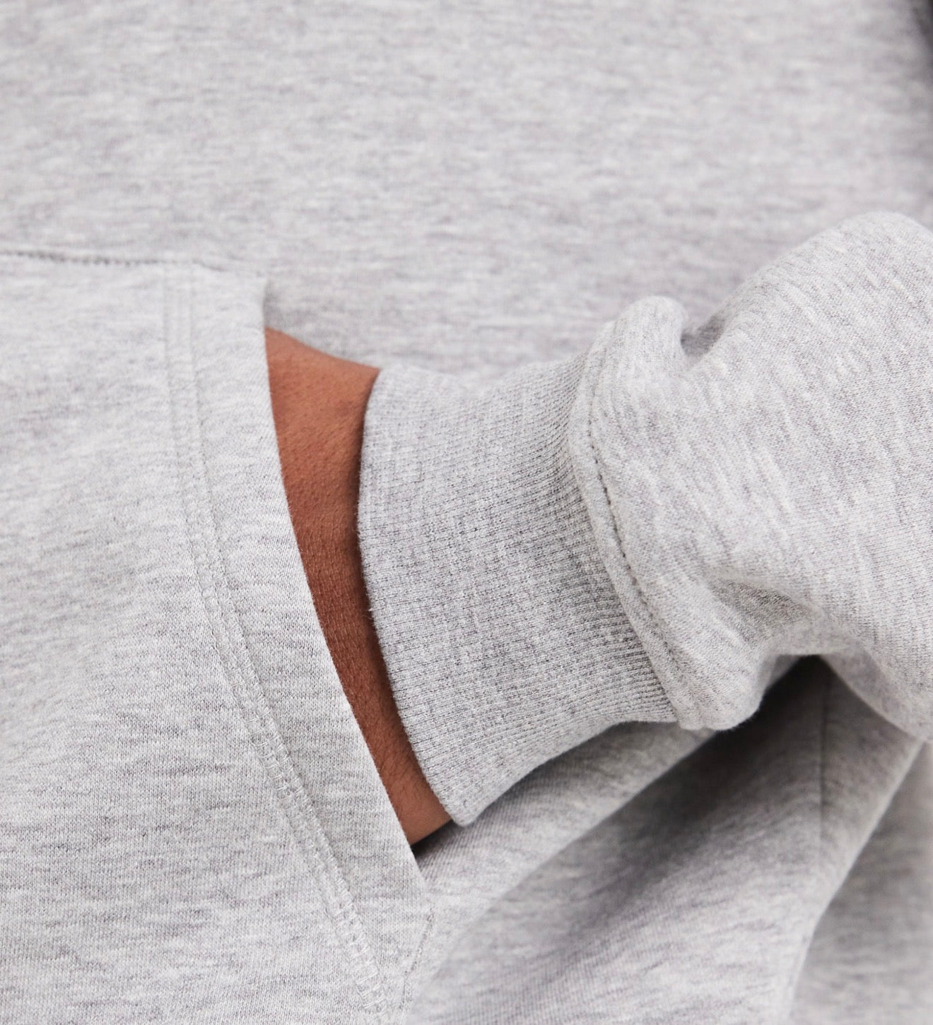 Kapuzenpullover in meliertem Grau mit Relaxed Fit